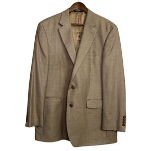 Ralph Ralph Lauren sport coat mens 44L long neutral houndstooth silk wool blazer
